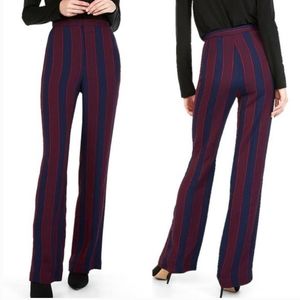 NWT Express Super High Rise Wide Leg Pants, Navy/Red, 4R